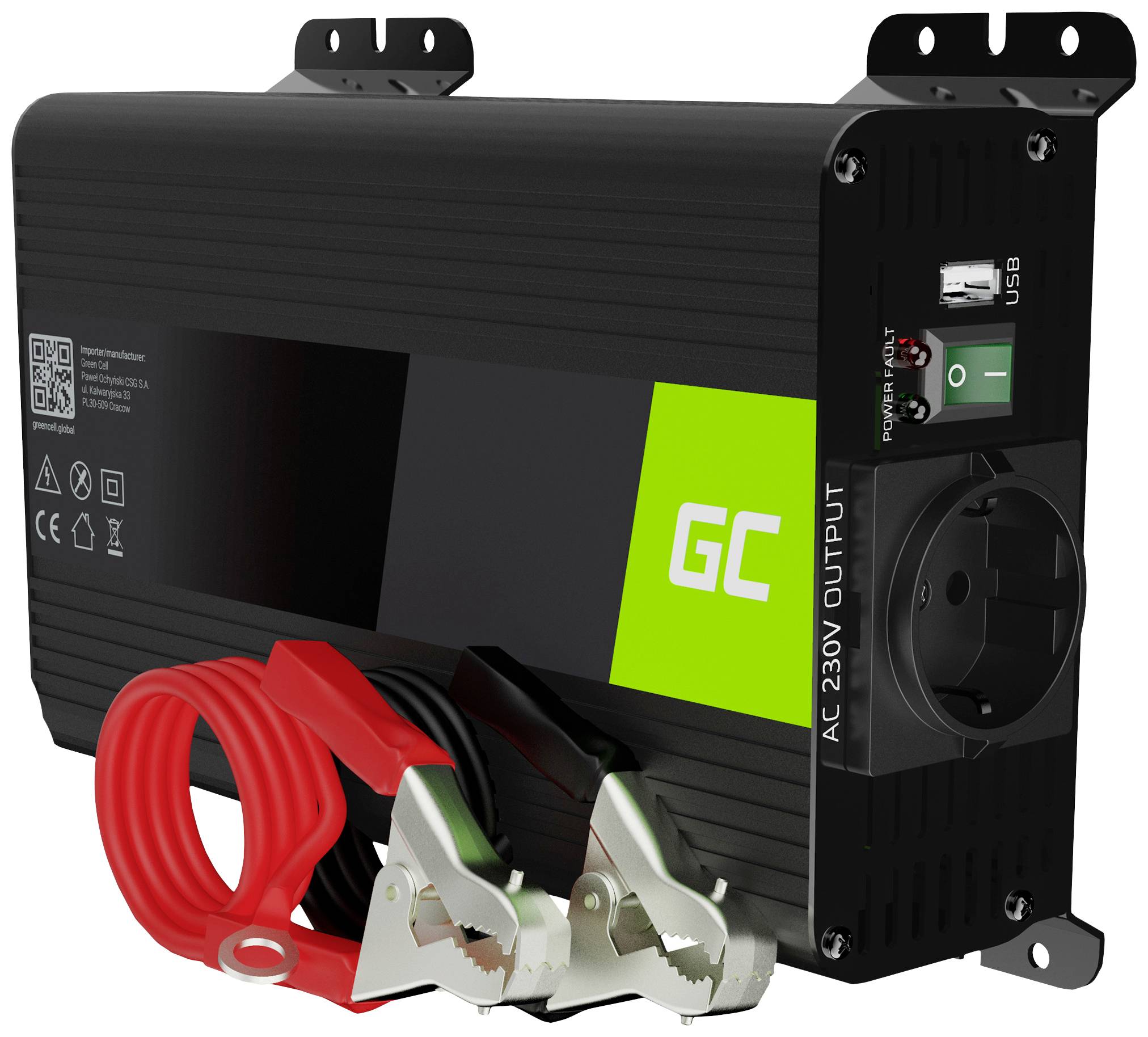 Green Cell Inverter PRO INVGC05 300 W 12 V - 230 V tiszta szinuszhullám
