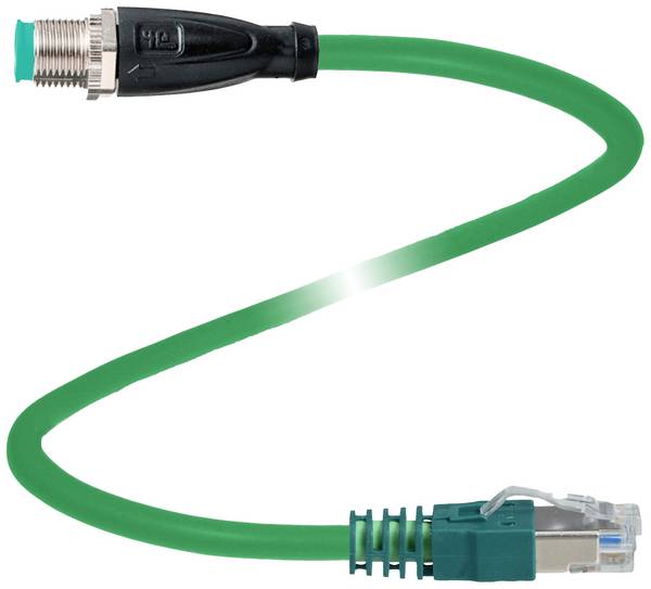 Pepperl+Fuchs 70134549 Érzékelő-/működtető összekötő, konfekcionált M12 x 1 RJ45 dugó 5 m Pólusszám: 4, 8 1 db darab