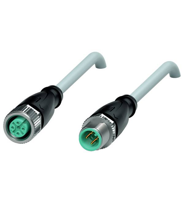 Pepperl+Fuchs 045548 Érzékelő-/működtető összekötő, konfekcionált M12 x 1 Egyenes dugóról egyenes hüvelyre 6 m Pólusszám: 4, 4 1 db