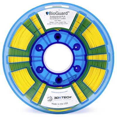 3D Xtech PLA8010750YL1 Bioguard Antibacterial 3D nyomtatószál PLA műanyag antibakteriális, alacsonyabb műanyag tartalom 