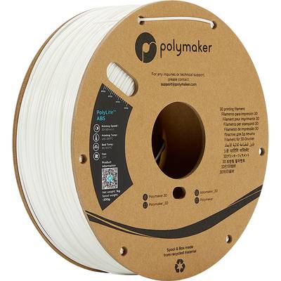 Polymaker PE01002 PolyLite 3D nyomtatószál ABS műanyag közel szagtalan 1.75 mm 1000 g Fehér  1 db