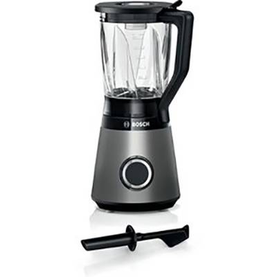 Fekete mixer nagy műanyag tartállyal és egy rúdeszköz mellette. A márkanév látható a mixer elülső oldalán.