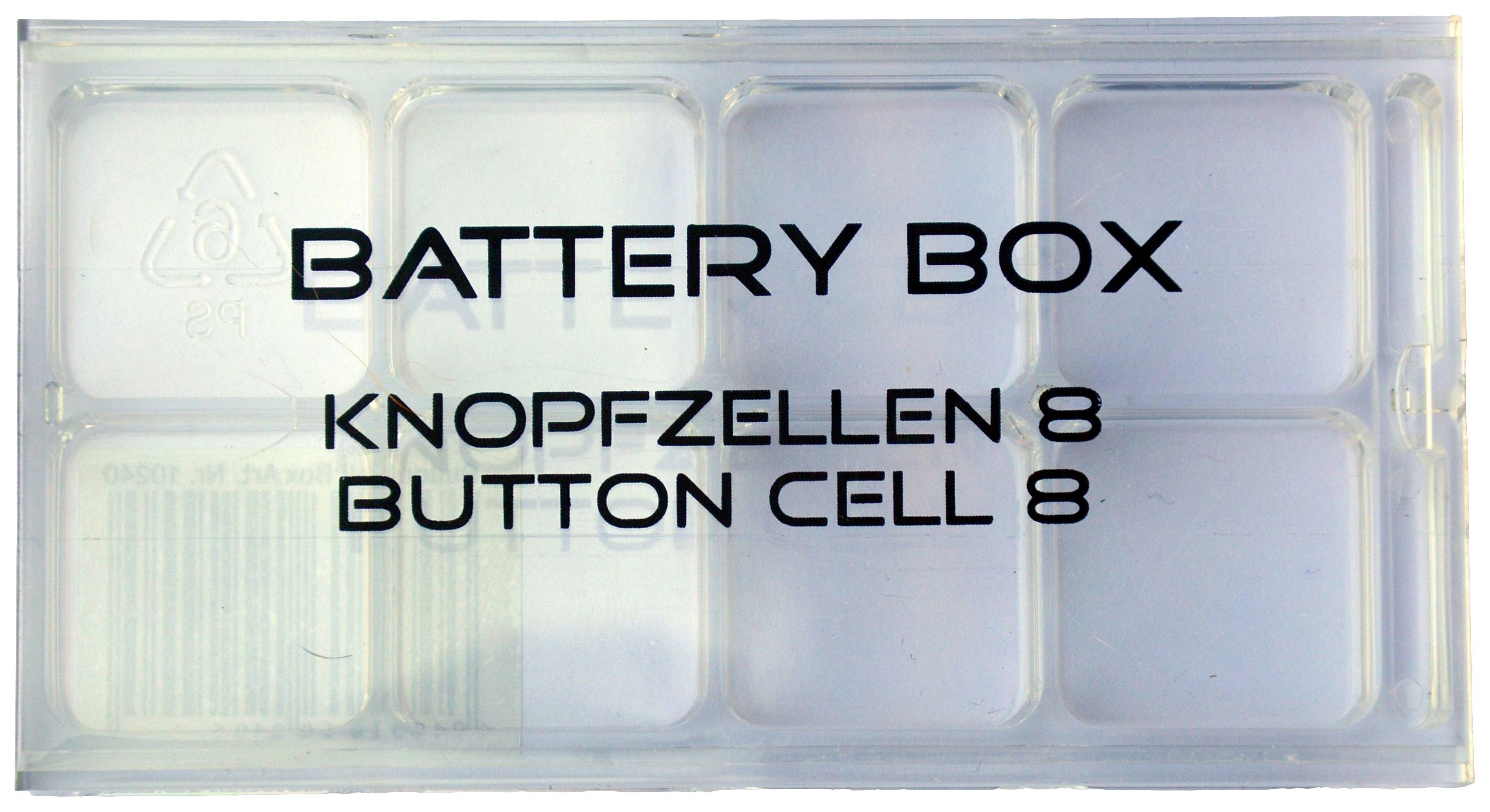Baybox Buttoncell 8 Gombelemtartó doboz Cellaszám: 8 Gombelemek