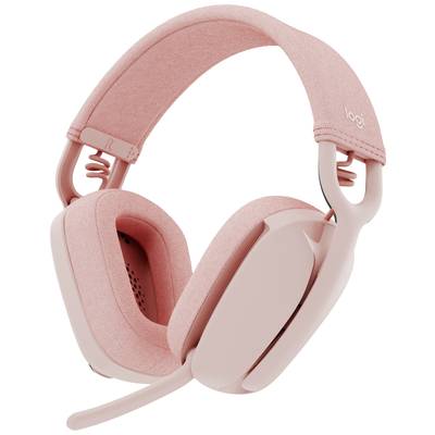 Logitech ZONE VIBE 100 Over Ear headset Bluetooth® Stereo Rózsa mikrofon zajelnyomás, Noise Cancelling Hangerő szabályoz