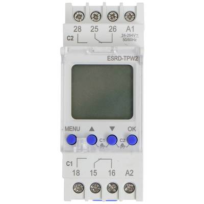 Counttec S2K90 Időkapcsoló óra kalapsínhez ESRD-TPD2 Multifunkció, Heti program, Napi program, Szabadság program