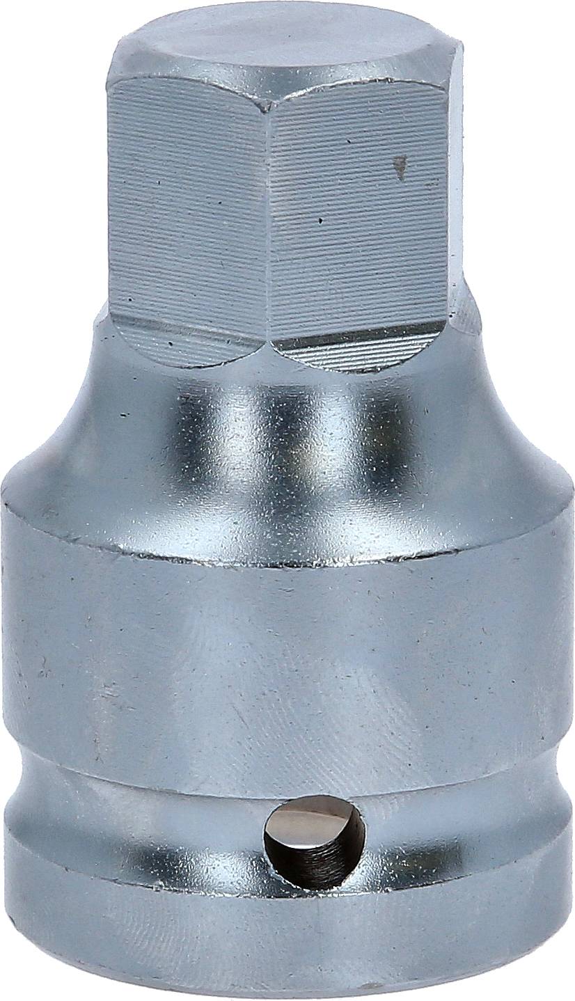 Fém hatszögű végzakatoló kulcsbetét-adapter, amelyet különböző átmérőjű szerszámok csatlakoztatására használnak.