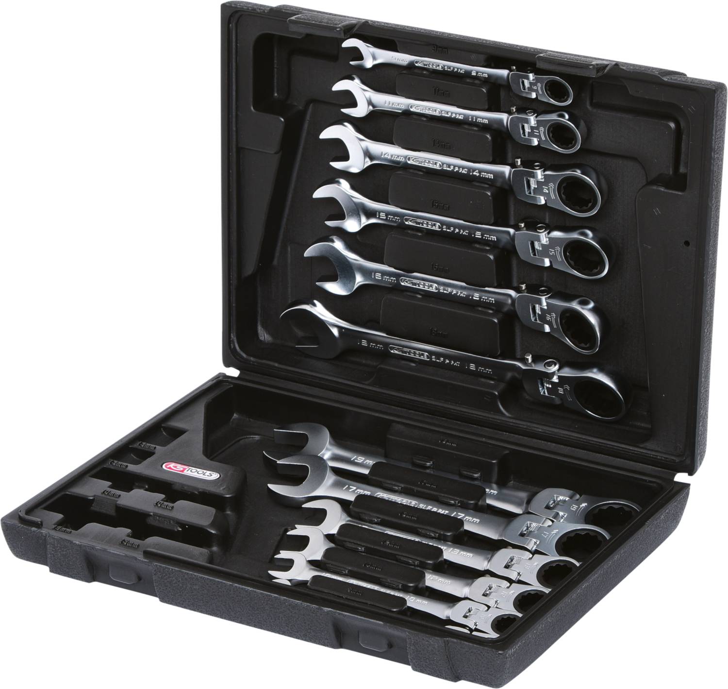 KS Tools 503.4865 Racsnis csavarkulcs készlet Kulcsszélesség (metrikus) 8 - 19 mm