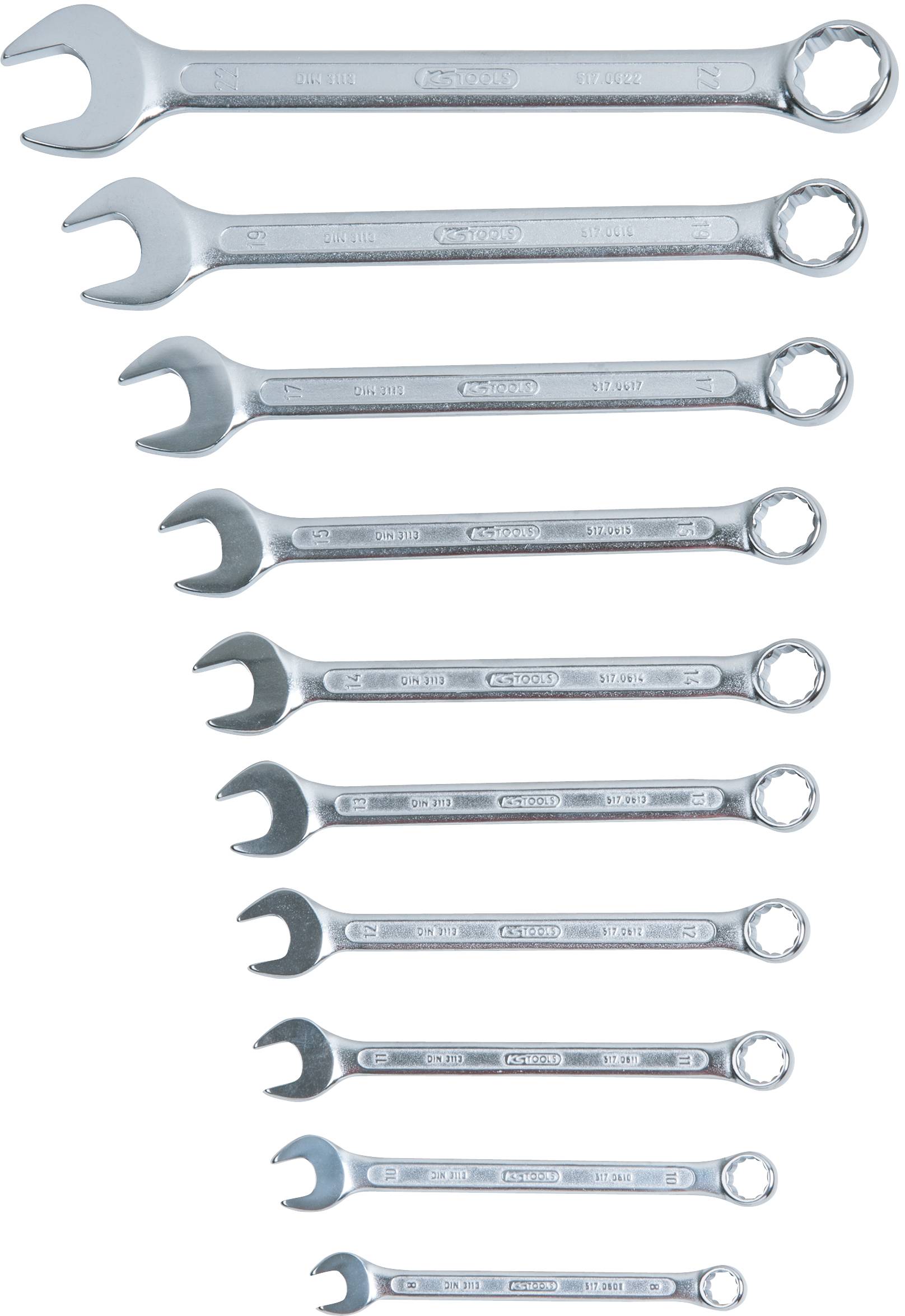 KS Tools 517.0080 517.0080 Racsnis csavarkulcs készlet Kulcsszélesség (metrikus) 8 - 22 mm