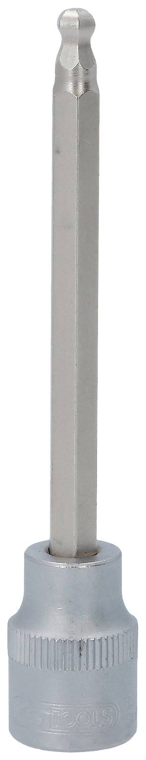 Egy hatszögletű bit hosszú szárral és ezüstös markolattal, amely csavarozási munkálatokhoz alkalmas.