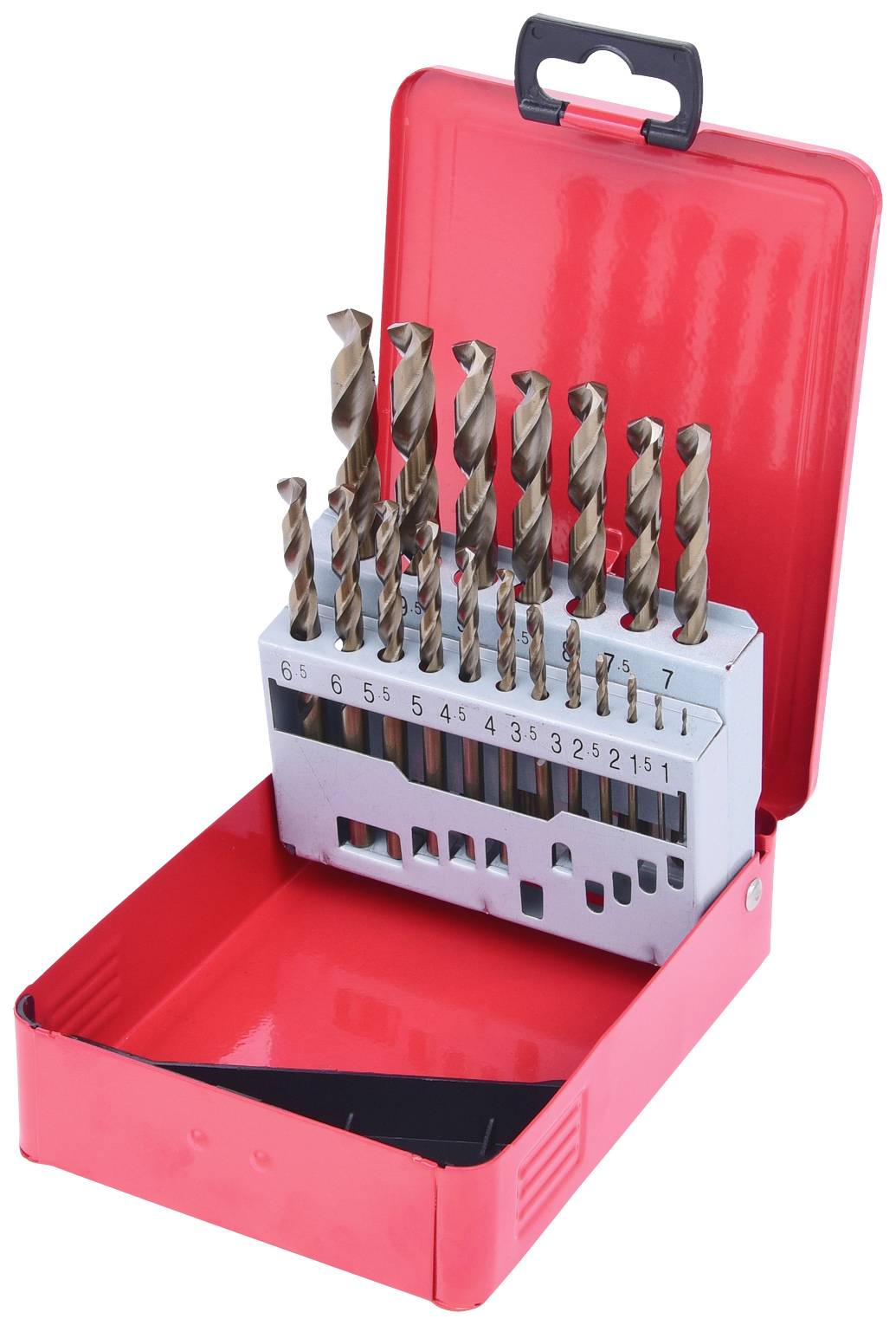 KS Tools 3303610 330.3610 HSS-G-Co 5 Fém spirálfúró készlet 1 mm, 1.5 mm, 2 mm, 2.5 mm, 3 mm, 3.5 mm, 4 mm, 4.5 mm, 5 mm, 5.5 mm, 6 mm, 6.5 mm, 7 mm, 7.5 mm, 8