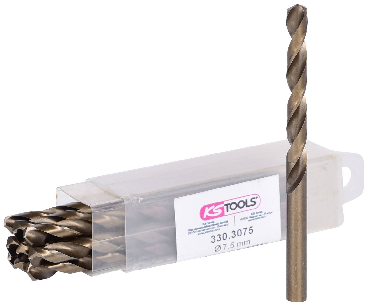 KS Tools 3303075 HSS-G-Co 5 Fém spirálfúró készlet 7.5 mm 10 db