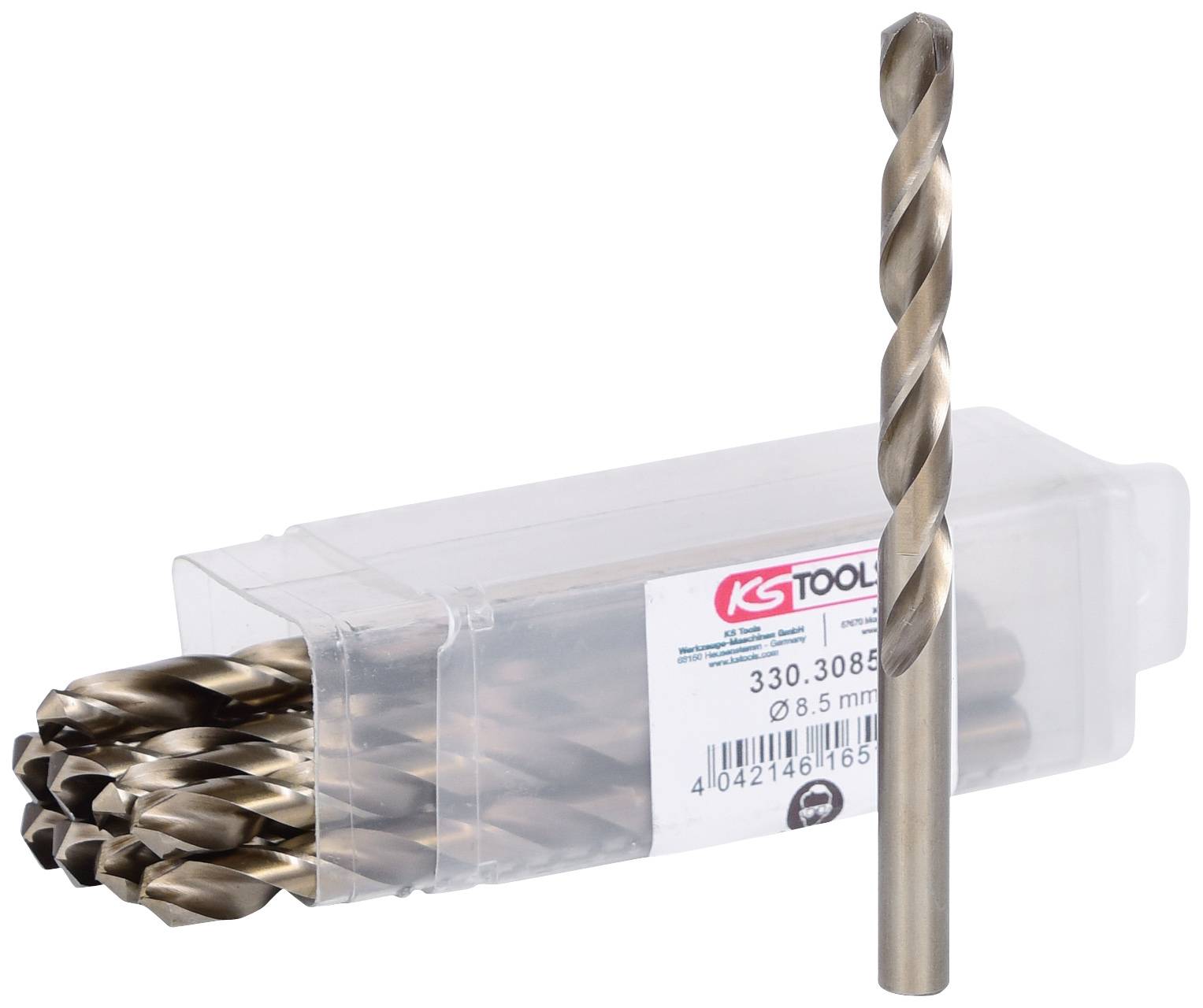 KS Tools 3303085 330.3085 HSS-G-Co 5 Fém spirálfúró készlet 8.5 mm Teljes hossz 117.0 mm DIN 338 10 db