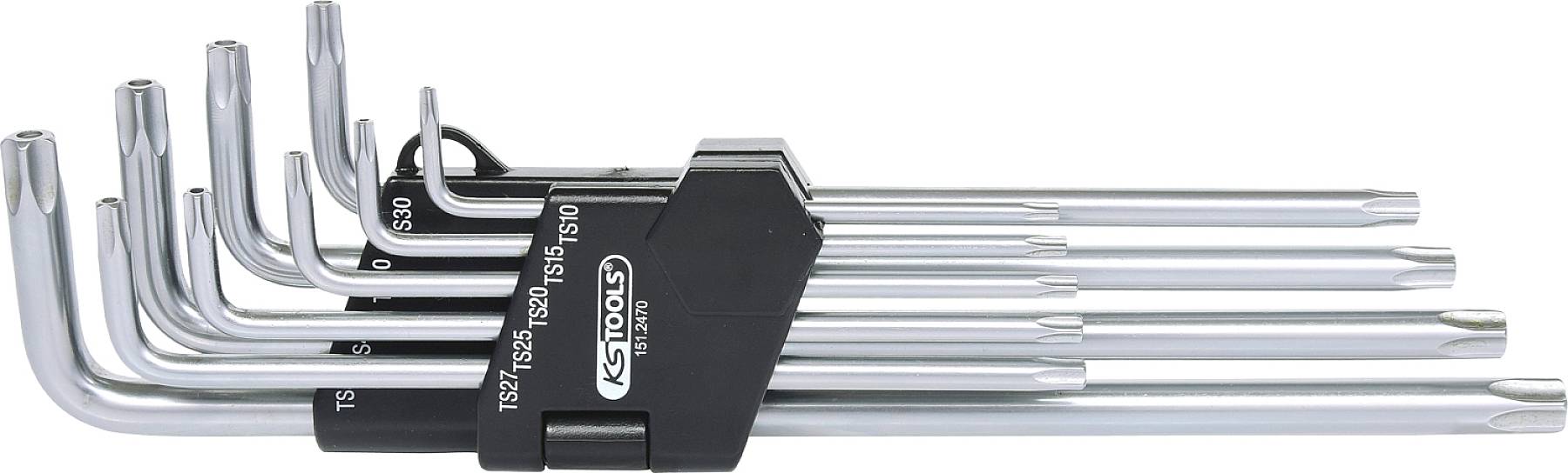 KS Tools 151.2470 Hajlított csavarhúzó készlet TS 10, TS 15, TS 20, TS 25, TS 27, TS 30, TS 40, TS 45, TS 50 9 részes