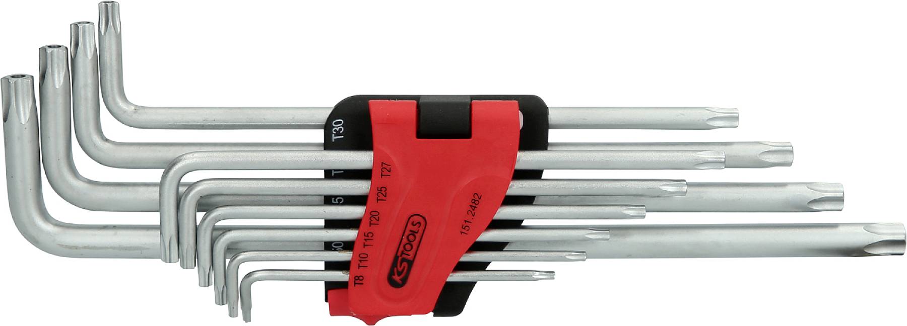 KS Tools 151.2482 Hajlított csavarhúzó készlet TS 8, TS 10, TS 15, TS 20, TS 25, TS 27, TS 30, TS 40, TS 45, TS 50 10 részes