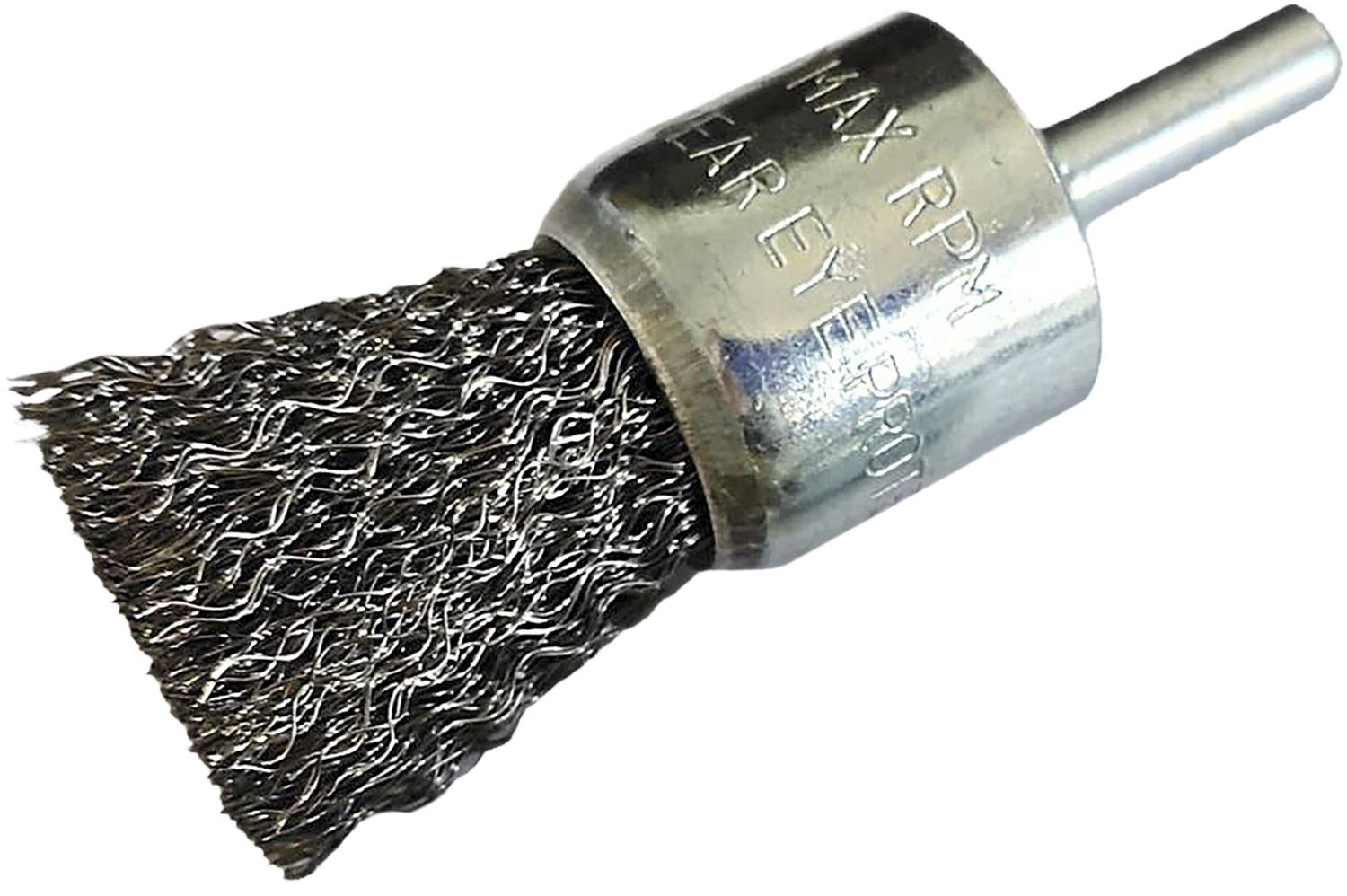 Fém sörtéjű drótkefe hengeres markolattal, felületek tisztítására vagy csiszolására használatos.