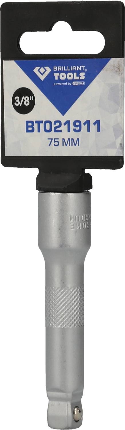 Csavarkulcs-hosszabbító szerszámokhoz, 3/8 hüvelyk, 75 mm hosszú, Brilliant Tools márka.