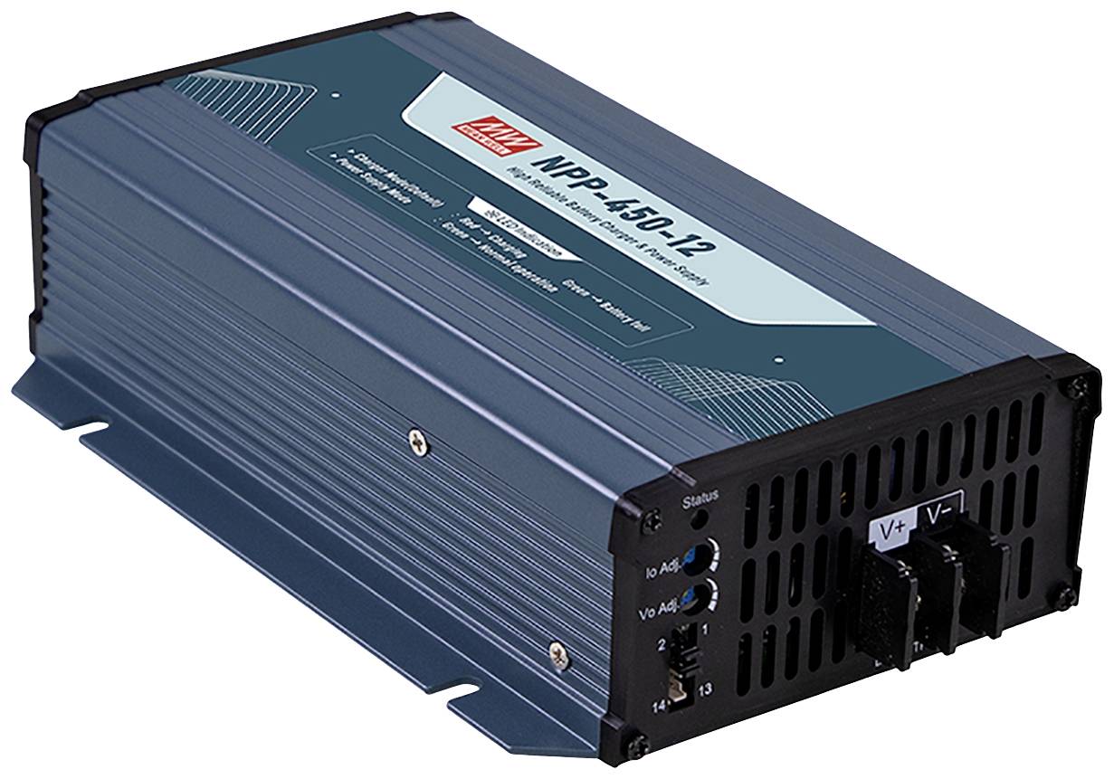 MEAN WELL Ólomakku töltő NPP-450-24 24 V Töltőáram (max.) 13.5 A