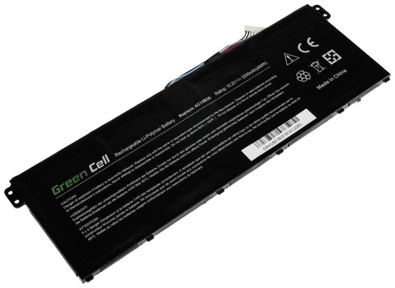 Green Cell Notebook akku AC14B3K 15.2 V 3000 mAh Acer