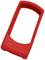 Piros gumi védőtok elektronikus eszközhöz, téglalap alakú lekerekített sarkokkal.