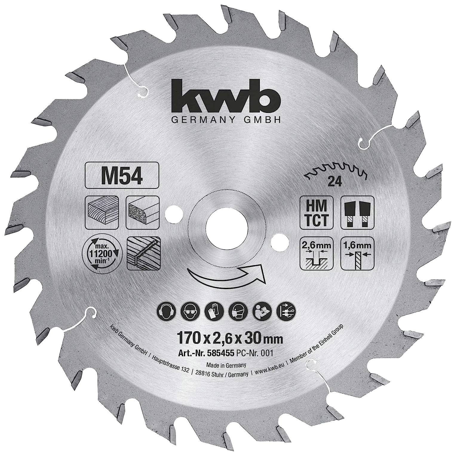 kwb B-PO 100KA 585455 Körfűrészlap 170 x 30 mm 1 db