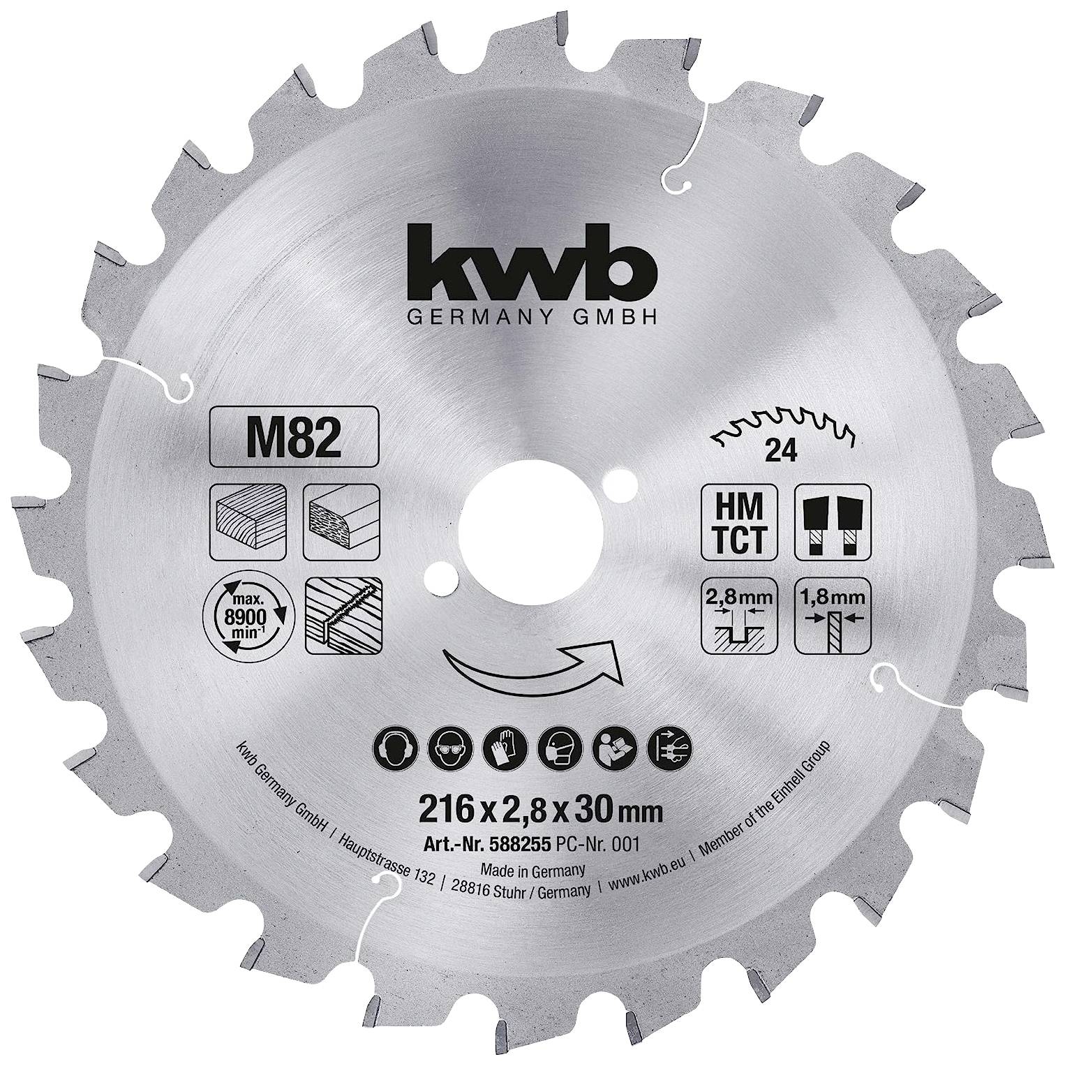 kwb 588255 Körfűrészlap 216 x 30 mm 1 db