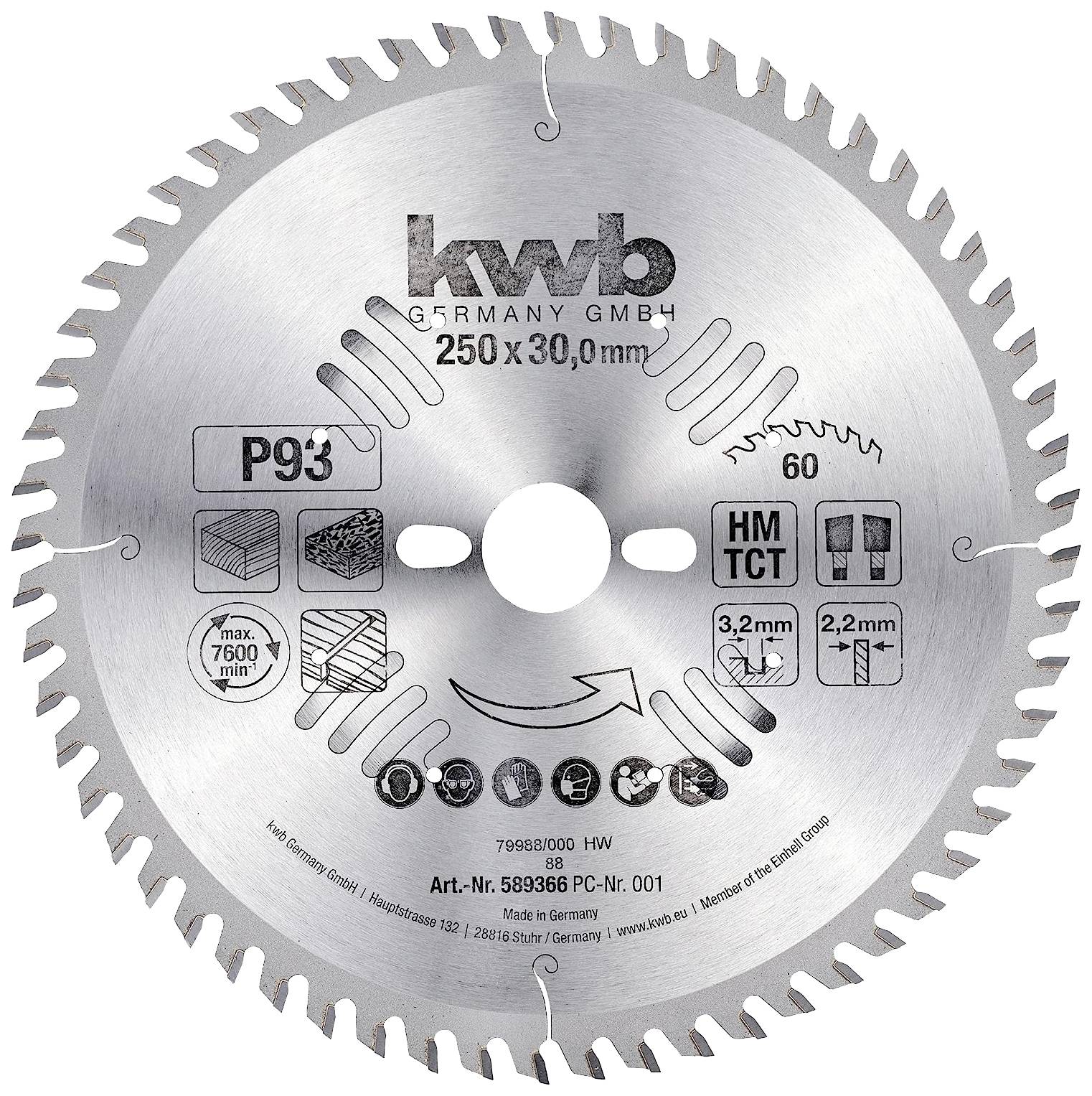 kwb 589366 Körfűrészlap 250 x 30 mm 1 db
