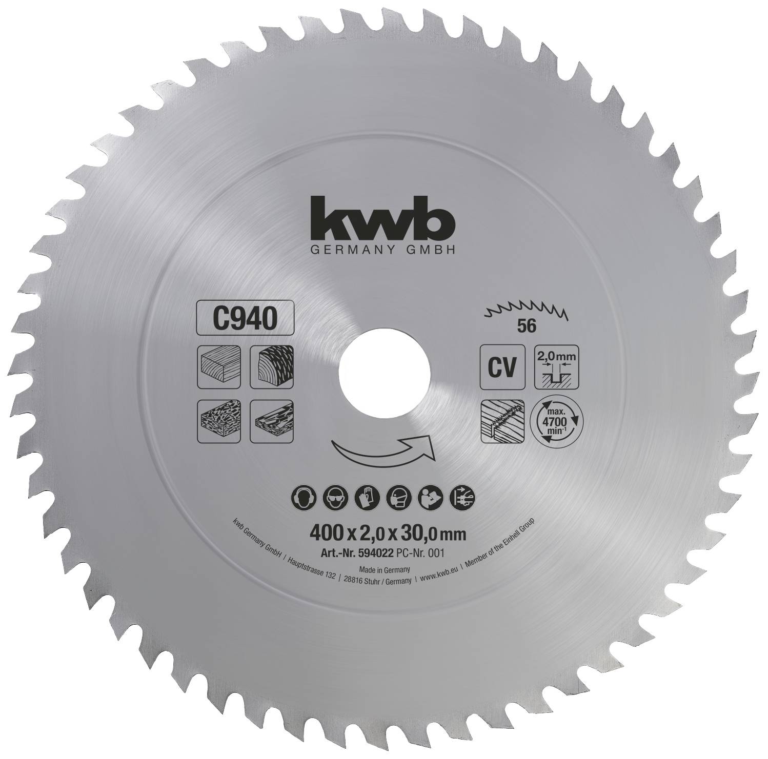 kwb 594022 Körfűrészlap 400 x 30 mm 1 db