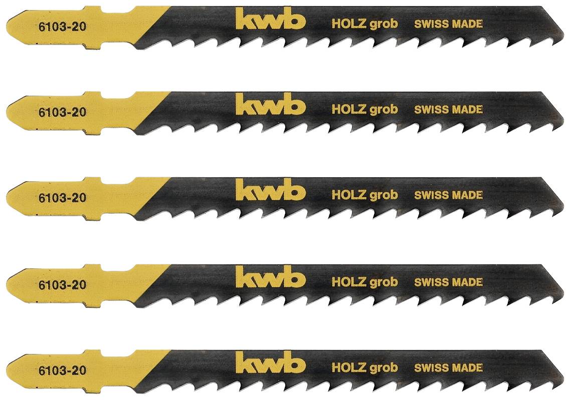 kwb 610325 Szúrófűrészlapok, famegmunkálás, speciális szúró fog, HCS, 5 x durva 5 db