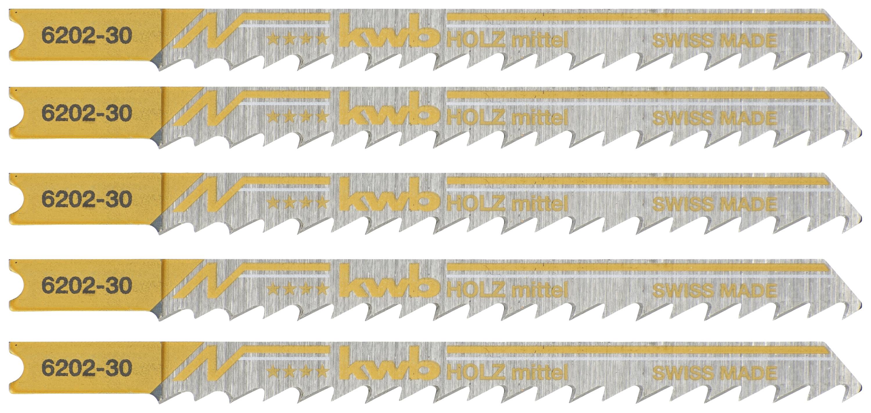 kwb 620235 Szúrófűrészlapok, famegmunkálás, HCS, univerzális szár, professzionális csomag, 5 x közepes 5 db
