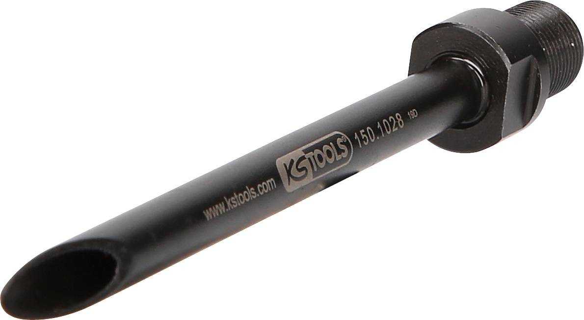 A képen egy fekete KS Tools márkájú szerszámnyél látható, amelynek modelszáma 150.1028, a termék oldalnézete figyelhető meg.