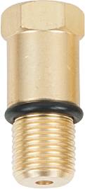 Sárgaréz menetadapter fekete O-gyűrűvel az alapnál, alkalmas víz- vagy légrendszerek csőcsatlakozásaihoz.