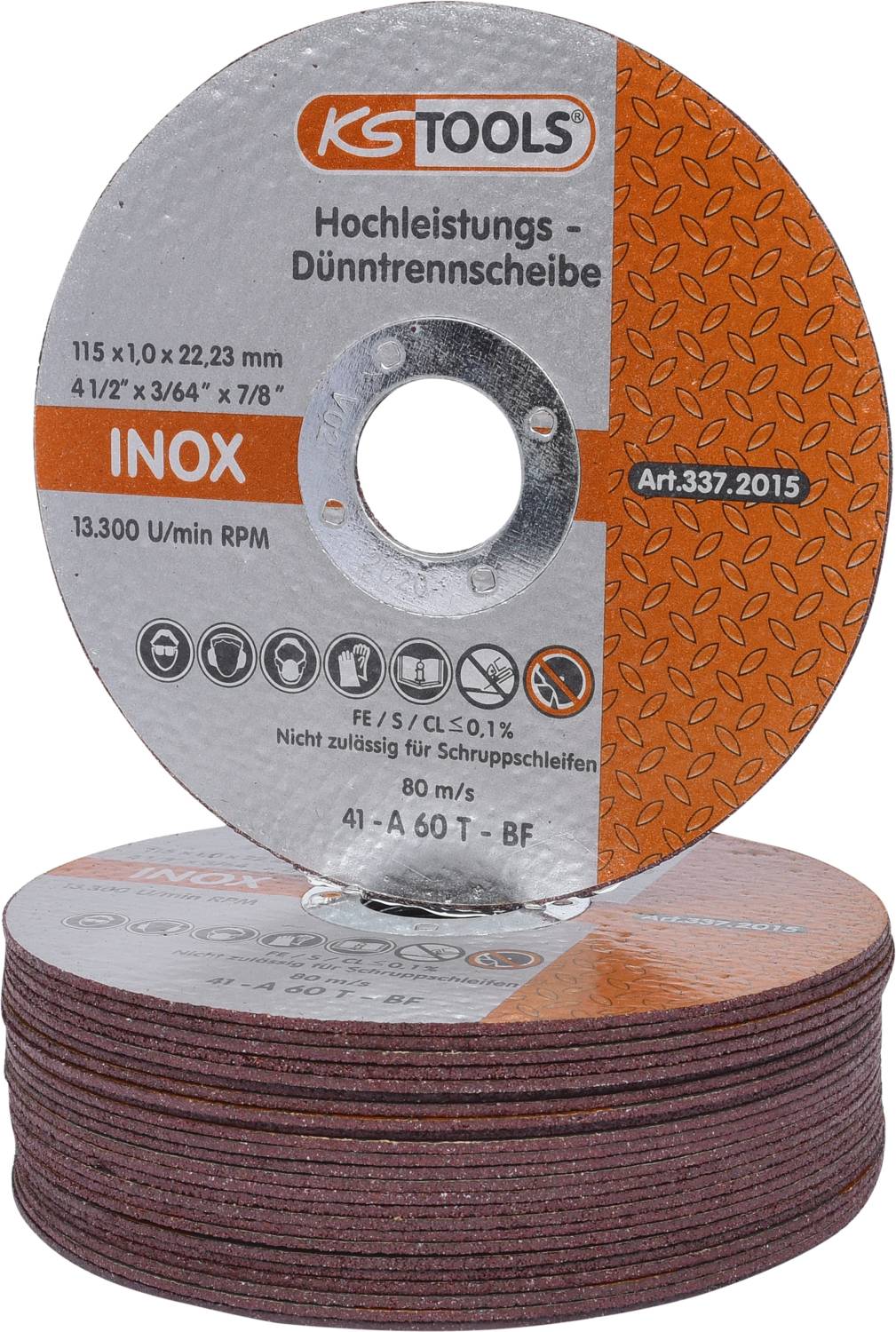 KS Tools 337.2015 Vágótárcsa, egyenes 115 mm 25 db
