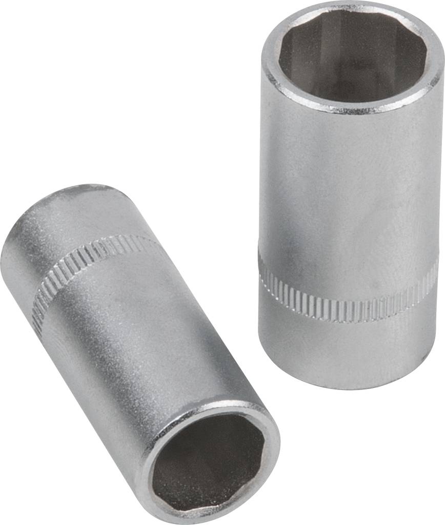 Két ezüstszínű csapos dió, az egyik álló, a másik fekvő helyzetben, fehér háttér előtt. Mindkettőnek recézett fogantyúfelülete van.