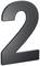 A "2" szám egy sima, szürke 3D-designban.