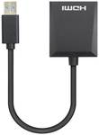 Manhattan 1080p USB-A-HDMI-adapter átalakító USB 3.2 Gen 1 A-típusú dugasz-HDMI-aljzattal 1080p@60Hz fekete
