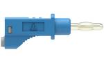 Tesztkábel egymásra rakható csatlakozóval, PVC 0,75 mm², 1,0 m, kék