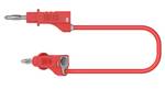Tesztkábel egymásra rakható dugóval, PVC 0,75 mm², 1,0 m, piros