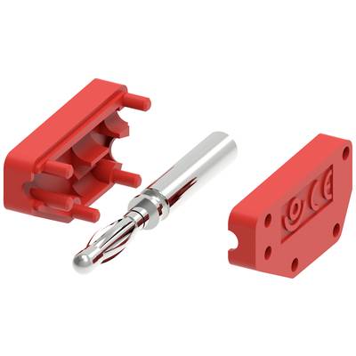 Electro PJP 215-CD1-R Banándugó Dugó, egyenes Tű átmérő: 2 mm Piros 1 db