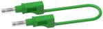 Tesztvezeték egymásra rakható banándugóval + visszahúzható hüvely, PVC 2,5 mm², 1,0 m, zöld