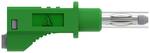 Tesztvezeték egymásra rakható banándugóval + visszahúzható hüvely, PVC 2,5 mm², 1,0 m, zöld