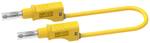 Tesztvezeték egymásra rakható banándugóval + visszahúzható hüvely, PVC 2,5 mm², 2,0 m, sárga
