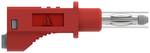 Tesztvezeték egymásra rakható banándugóval + visszahúzható hüvely, PVC 2,5 mm², 2,0 m, piros