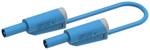 Tesztvezeték Ø4 mm-es egymásra rakható dugóval, PVC 0,75 mm², 50 cm, kék