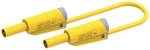 Tesztvezeték Ø4 mm-es egymásra rakható dugóval, PVC 0,75 mm², 50 cm, sárga