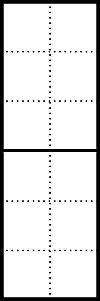 Egy diagram két azonos méretű téglalap alakú területtel, amelyek mindegyikén vízszintes és függőleges pontozott vonalakból álló rács helyezkedik el.