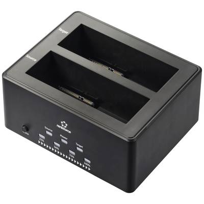 Renkforce RF-5576398 USB-A (USB 3.2 Gen 1) SATA 2 port Merevlemez dokkoló állomás 2.5 coll, 3.5 coll Klónozó funkcióval,