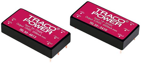 TracoPower  TEL 30-2412  DC/DC feszültségváltó, nyák  24 V/DC  12 V/DC  2.5 A  30 W  Kimenetek száma: 1 x  Tartalom, tartalmi egységek rendelésenként 10 db