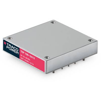 Ipari tápegység modul, TEP 100-2413, bemenet 18-36 VDC, kimenet 15 VDC / 6,7 A, Traco Power gyártótól.