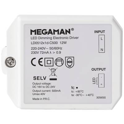 Megaman Rico LED meghajtó 12 W 500 mA 16 - 24 V Dimmelhető 1 db