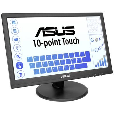 Asus VT168HR Touch Érintőképernyős monitor EEK: B (A - G) 39.6 cm (15.6 coll) 1388 x 768 pixel 16:9 5 ms HDMI™, USB, VGA